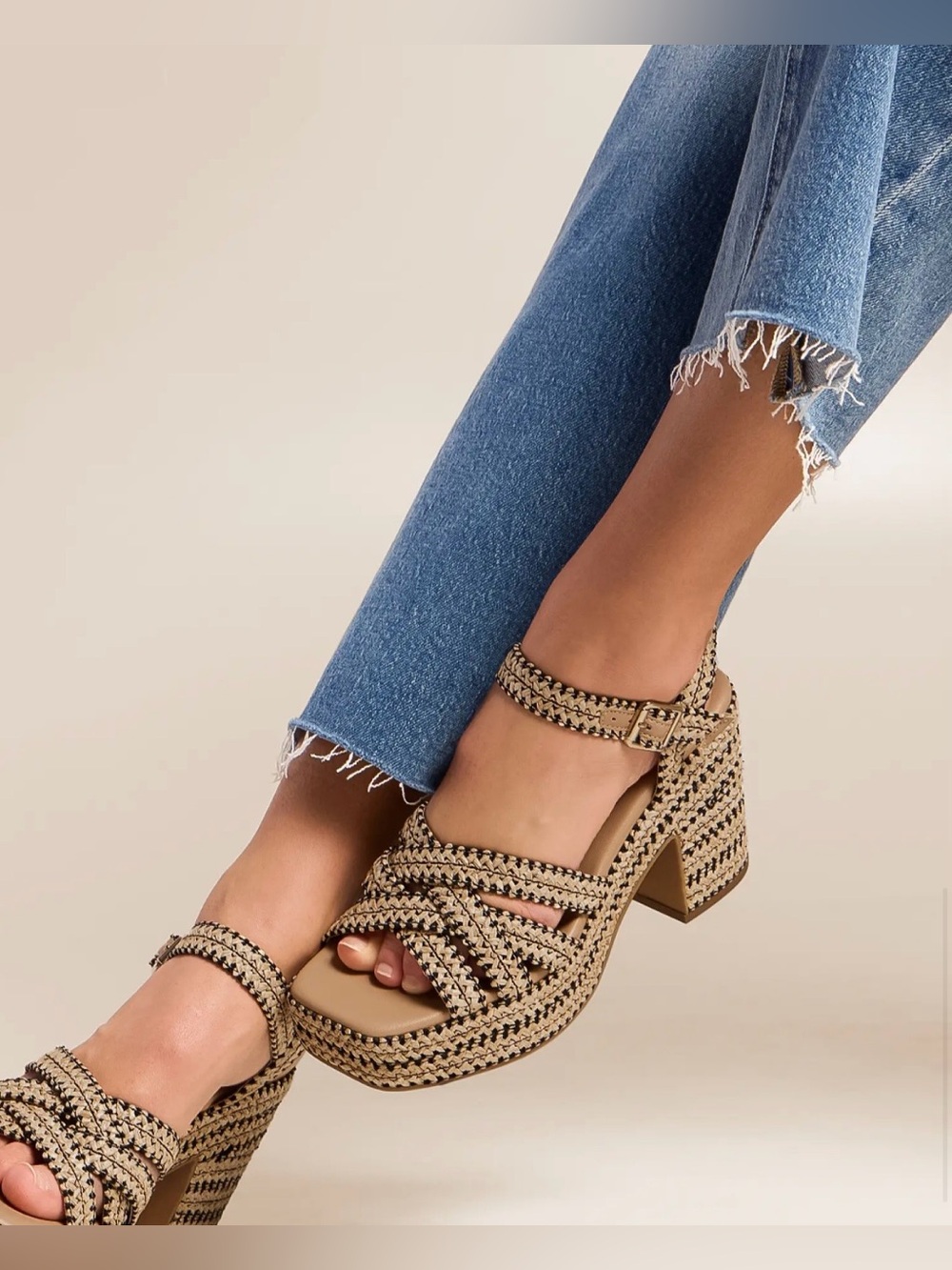 Madden Girl St Barts Raffia Platform Sandal Sz 7.5